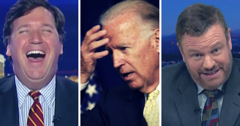 Tucker can’t stop laughing as Mark Steyn mercilessly mocks Biden’s “No Malarkey” tour
